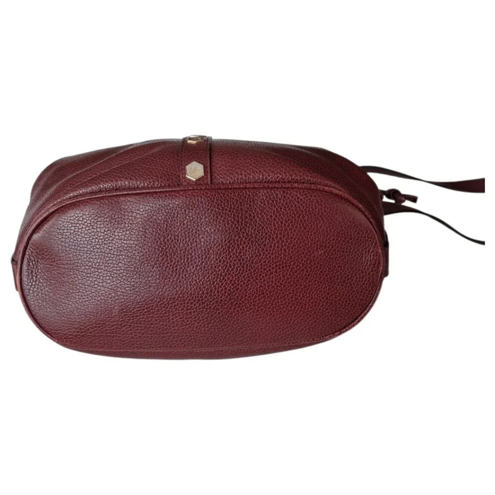 RARE Vintage Revillon French Bucket/Hobo Bordeaux Leather Antique Handbag